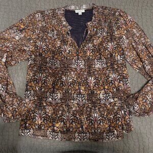 Avara - Current Air Brand - Deep Purple and Copper Blouse - XS